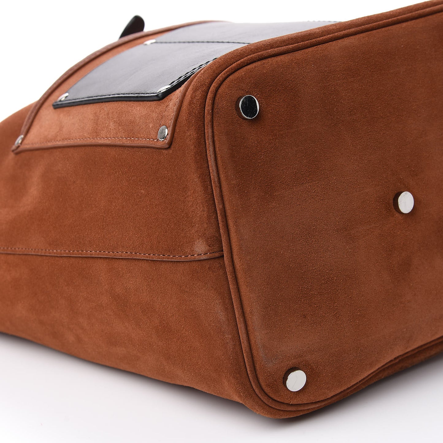 Suede Calfskin Mason Tote Brown Black