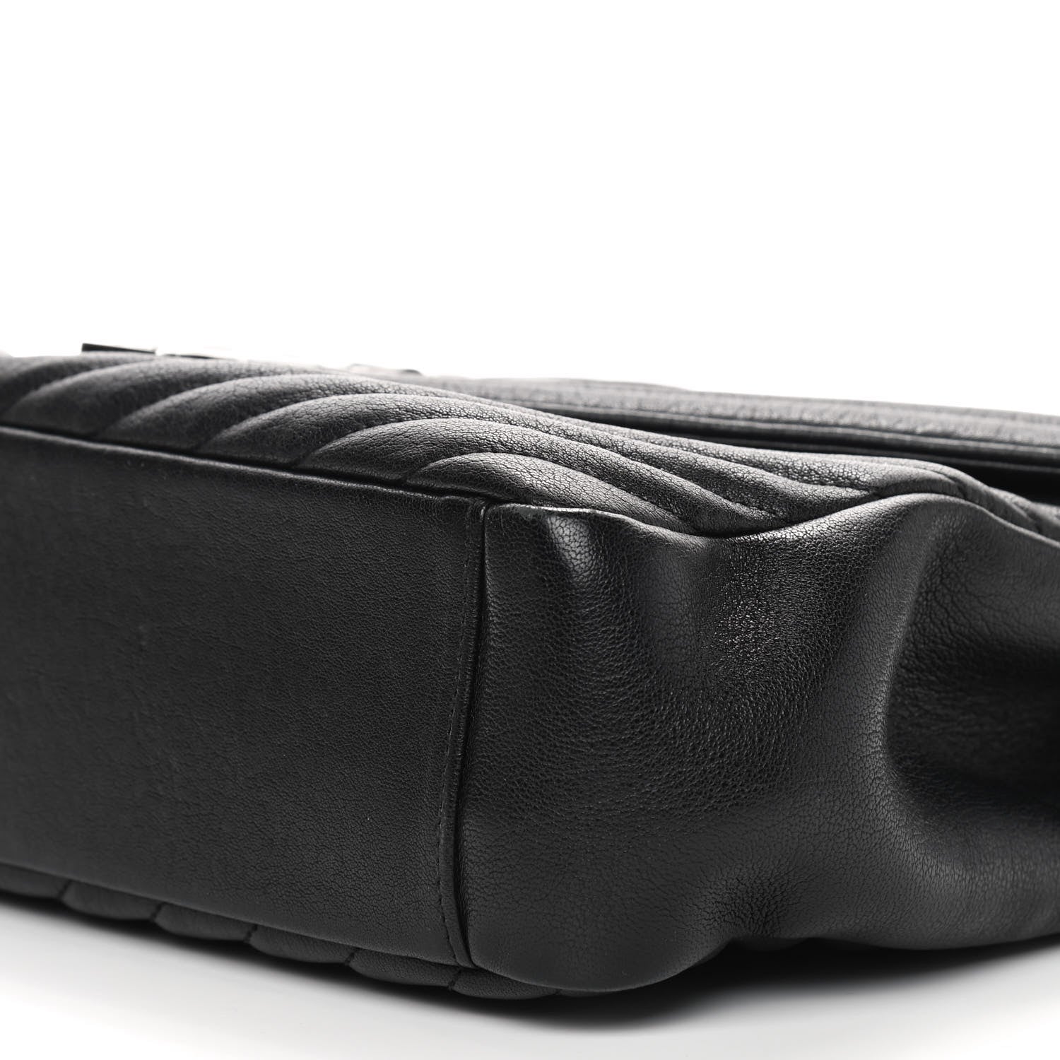 Saint Laurent Sheepskin Matelasse Chevron Monogram Large College Satchel Black 11 of 11