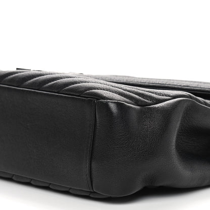 Saint Laurent Sheepskin Matelasse Chevron Monogram Large College Satchel Black 11 of 11