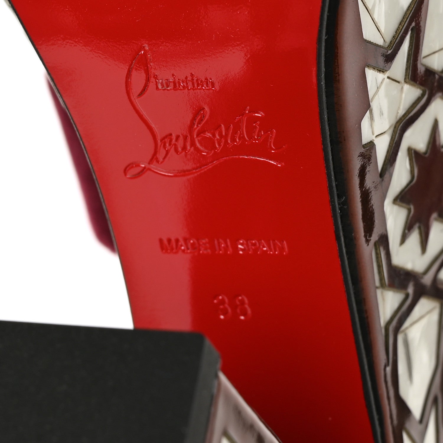 Christian Louboutin Velvet Super Yaz Pearl 160 Sandals 38 Galata Black 7 of 7