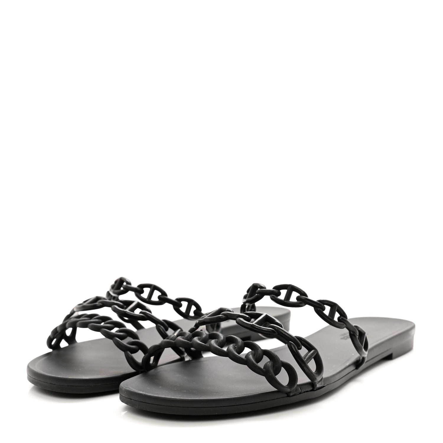 Hermes Rubber Chaine d'Ancre Rivage Sandals 39 Black 4 of 12