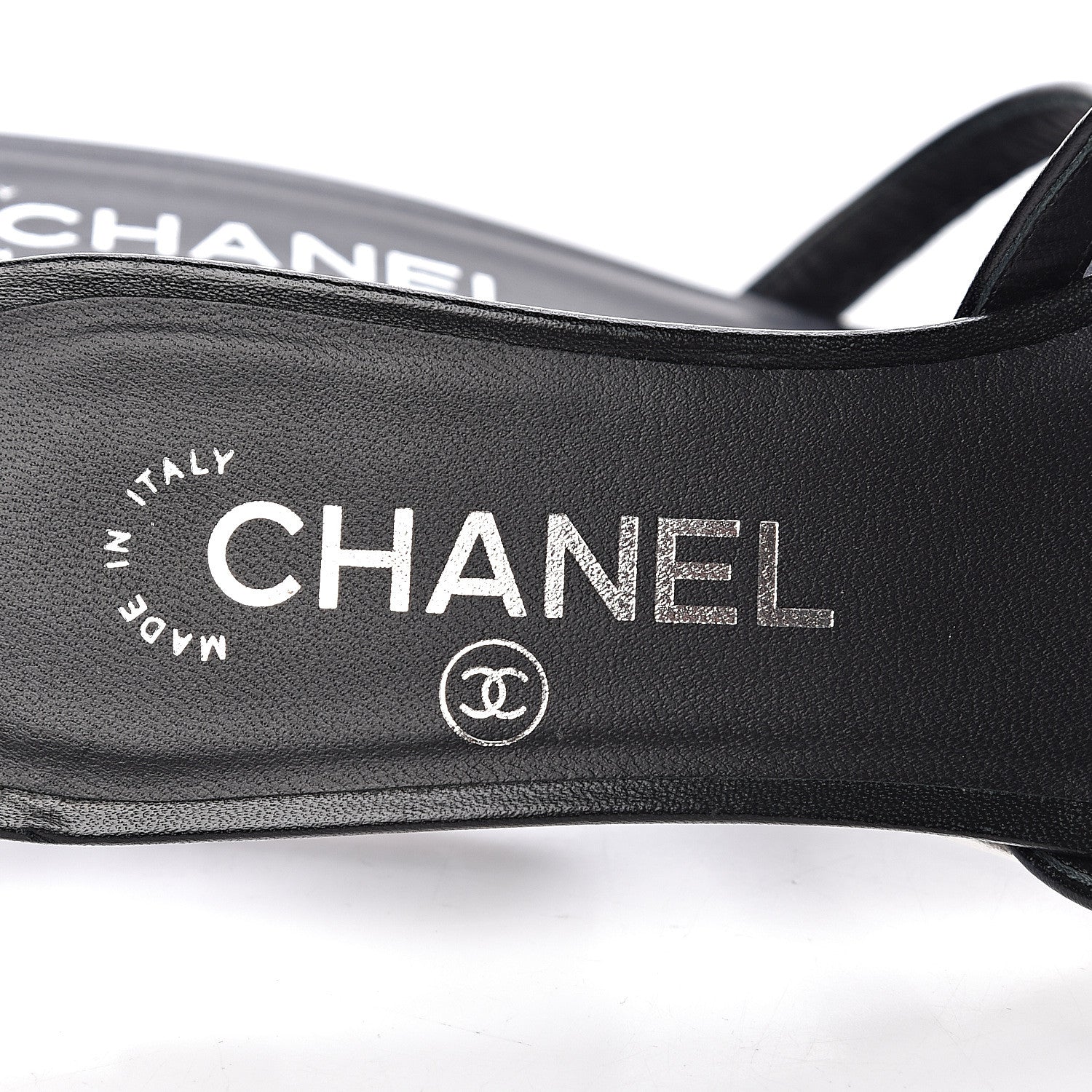 Chanel PVC Lambskin Logo Mules 36.5 Black 7 of 9