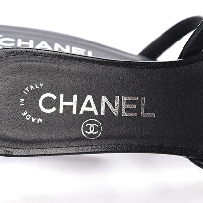 Chanel PVC Lambskin Logo Mules 36.5 Black 7 of 9
