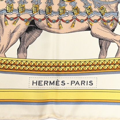Hermes Silk Grand Apparat Forever Scarf 90 Creme Gold Multicolore 2 of 7