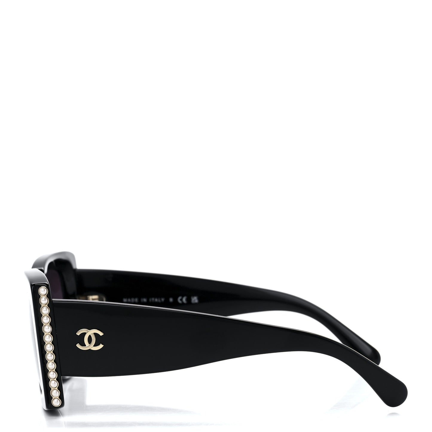 Acetate Pearl Rectangle Sunglasses 5480-H Black
