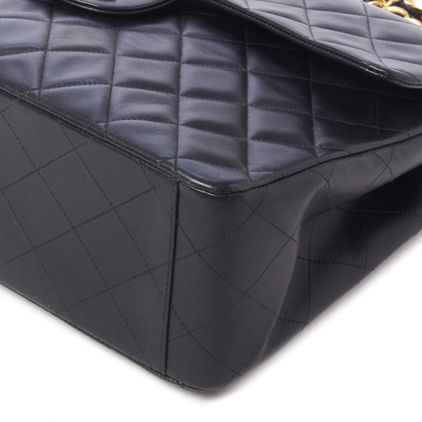 Lambskin Quilted XL Jumbo Single Flap Black
