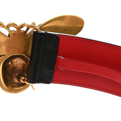 Gucci Calfskin Queen Margaret Bee Belt 85/34 Black 7 of 8