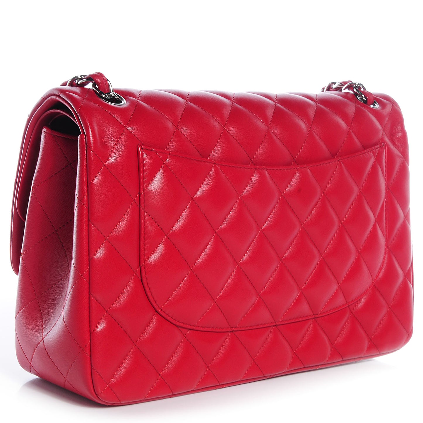 Lambskin Jumbo Double Flap Red
