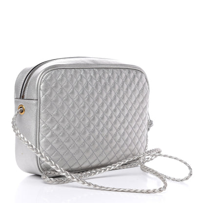 Gucci Laminated Nappa Web Trapuntata Small GG Shoulder Bag Argento 3 of 9