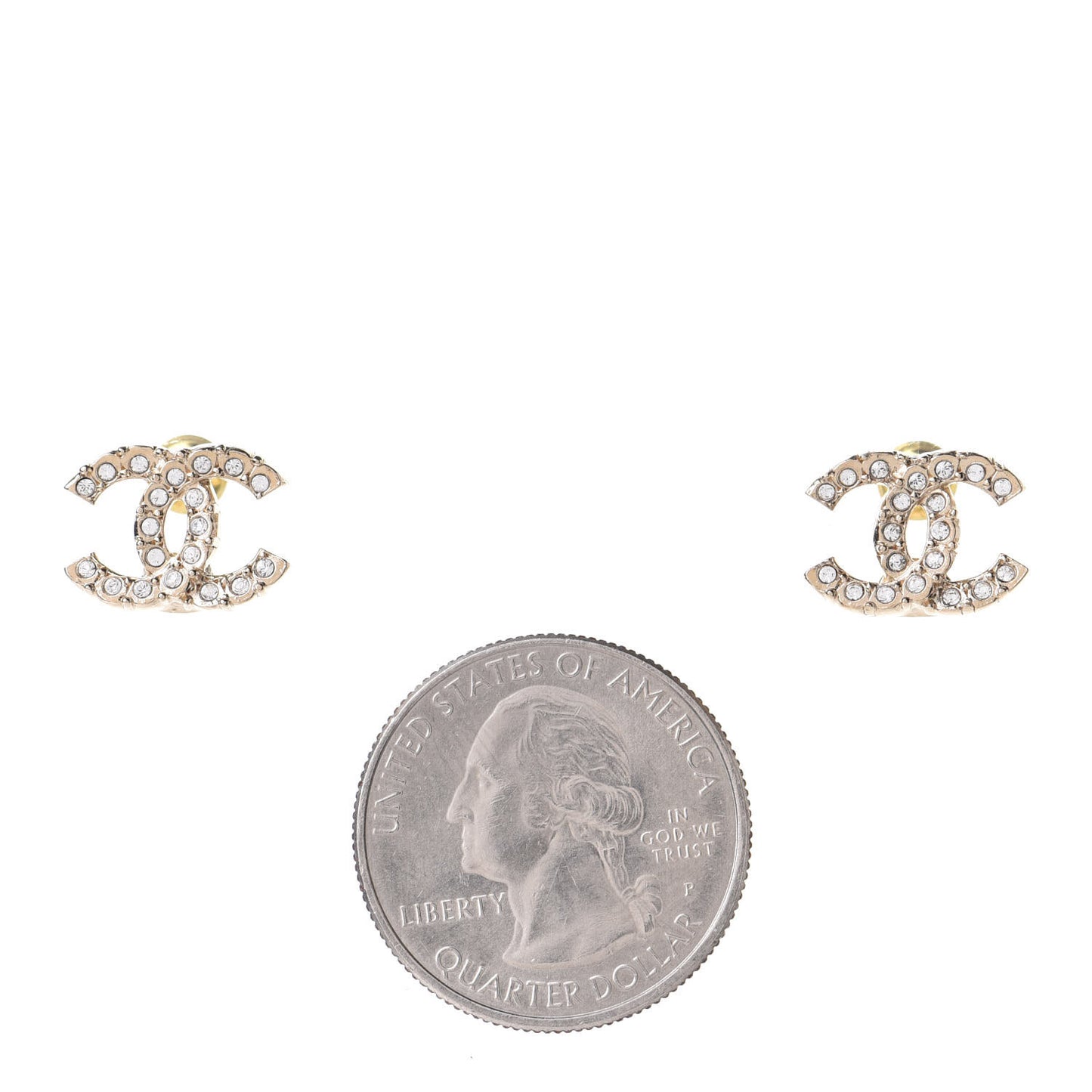 Crystal CC Earrings Gold