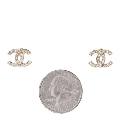 Chanel Crystal CC Earrings Gold 2 of 5