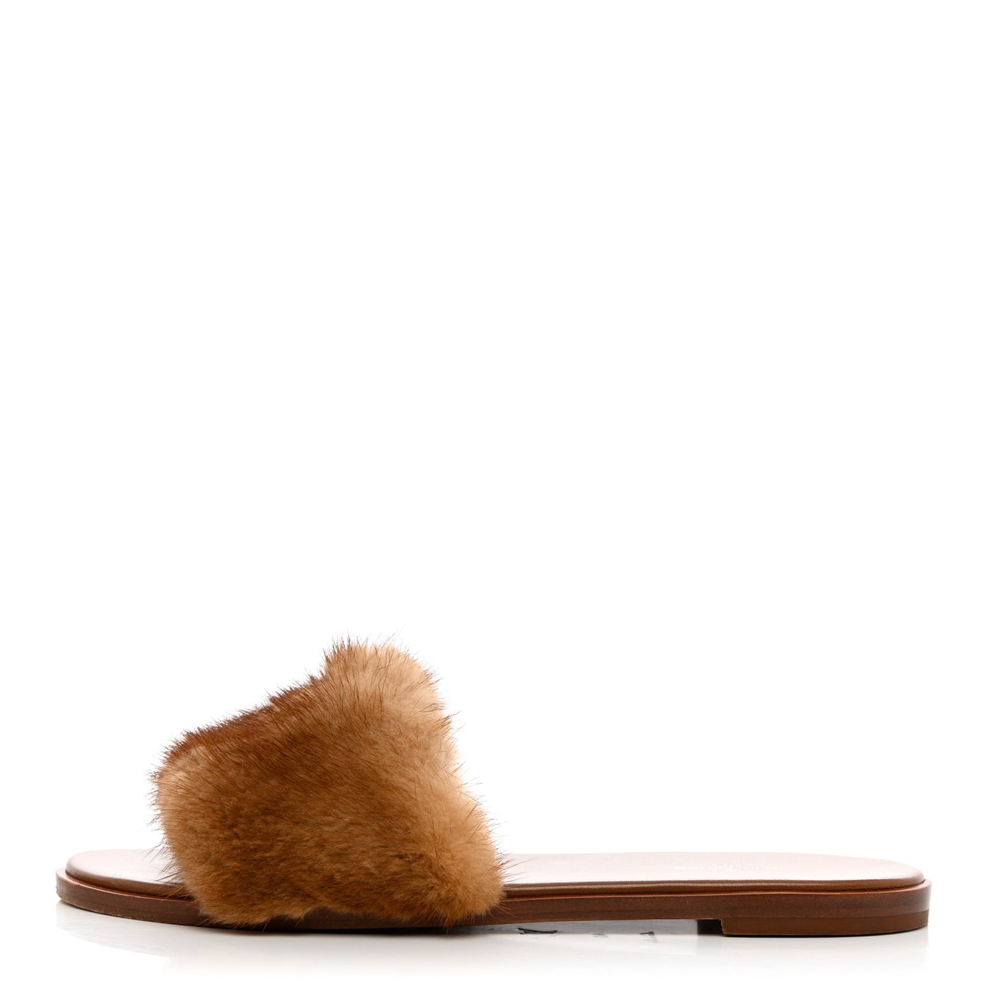 Mink Fur Lock It Flat Mule 40 Beige