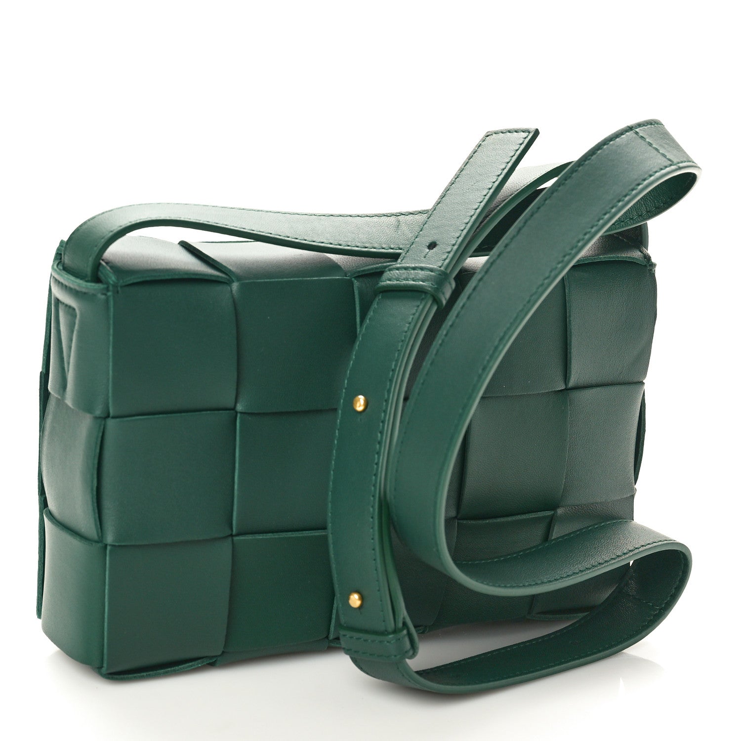 Bottega Veneta Lambskin Maxi Intrecciato Cassette Crossbody Bag Raintree Green 3 of 11