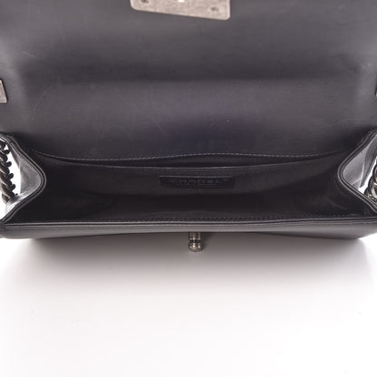 Chanel Calfskin Chevron Quilted Medium Boy Flap Black 5 of 15