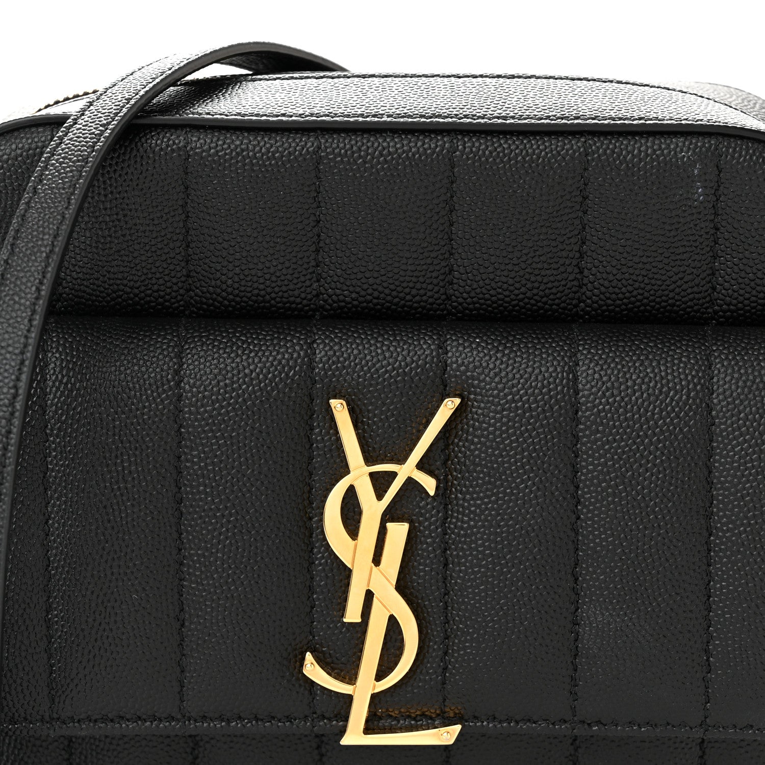 Saint Laurent Grained De Poudre Matelasse Monogram Vicky Camera Bag Black 8 of 13