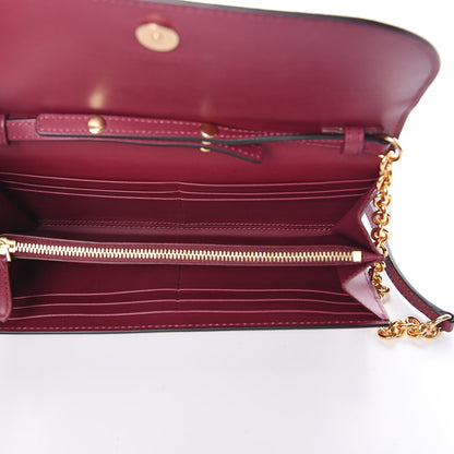Burberry Grainy Calfskin Henley Wallet On Chain Burgundy 5 of 9