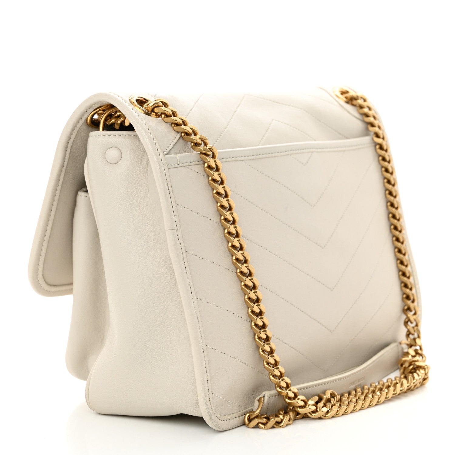 Saint Laurent Lambskin Matelasse Monogram Medium Niki Chain Satchel Crema Soft 3 of 13