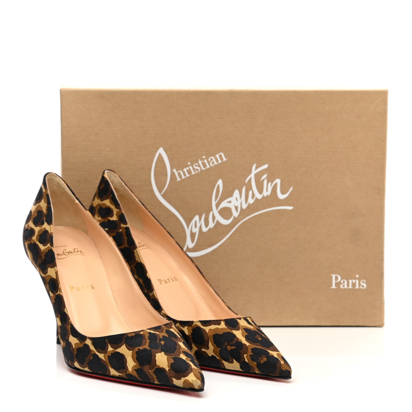 Nappa Silk Leopard Clare 80 Pumps 37 Marron