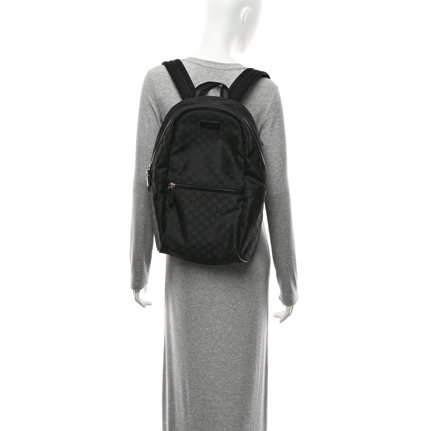 Nylon Monogram Slim Backpack Black