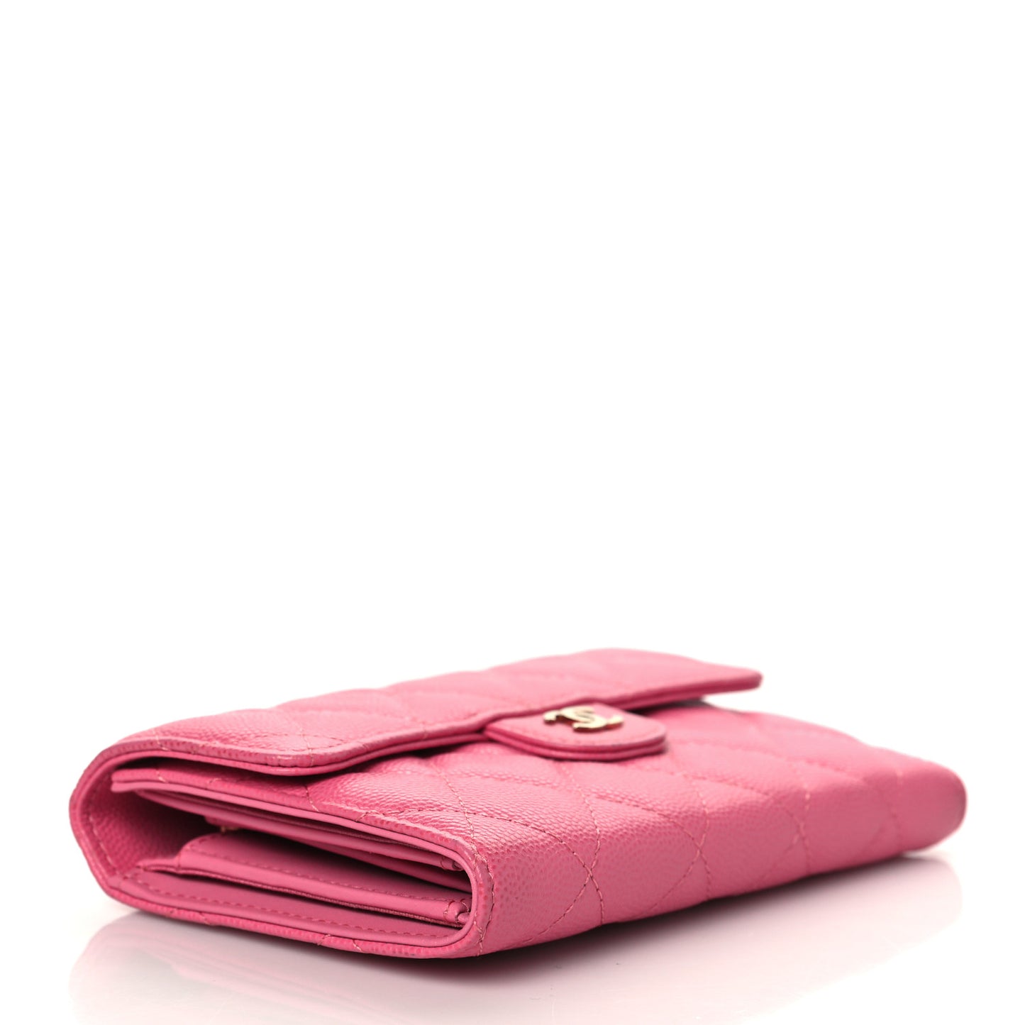 Caviar Quilted Medium Flap Wallet Pink
