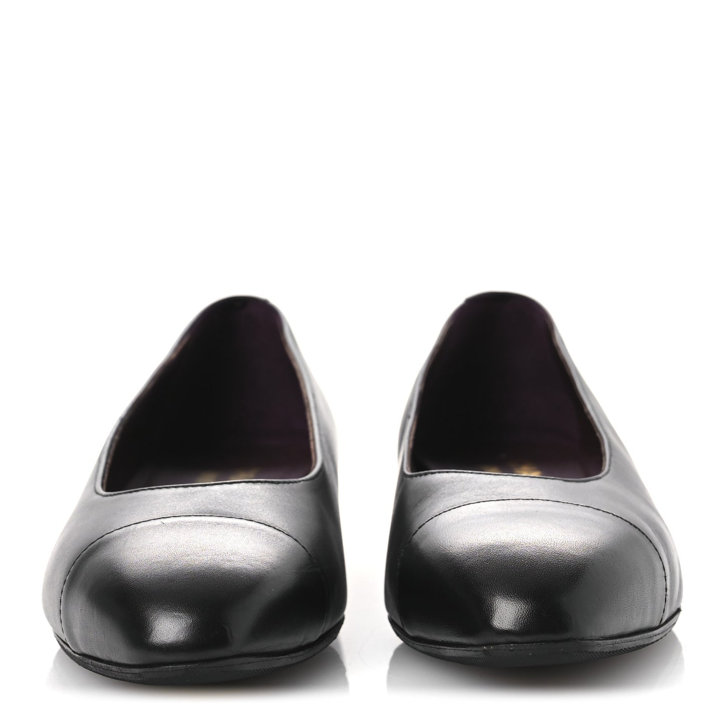 Lambskin Cap Toe CC Uniform Pumps 36 Black