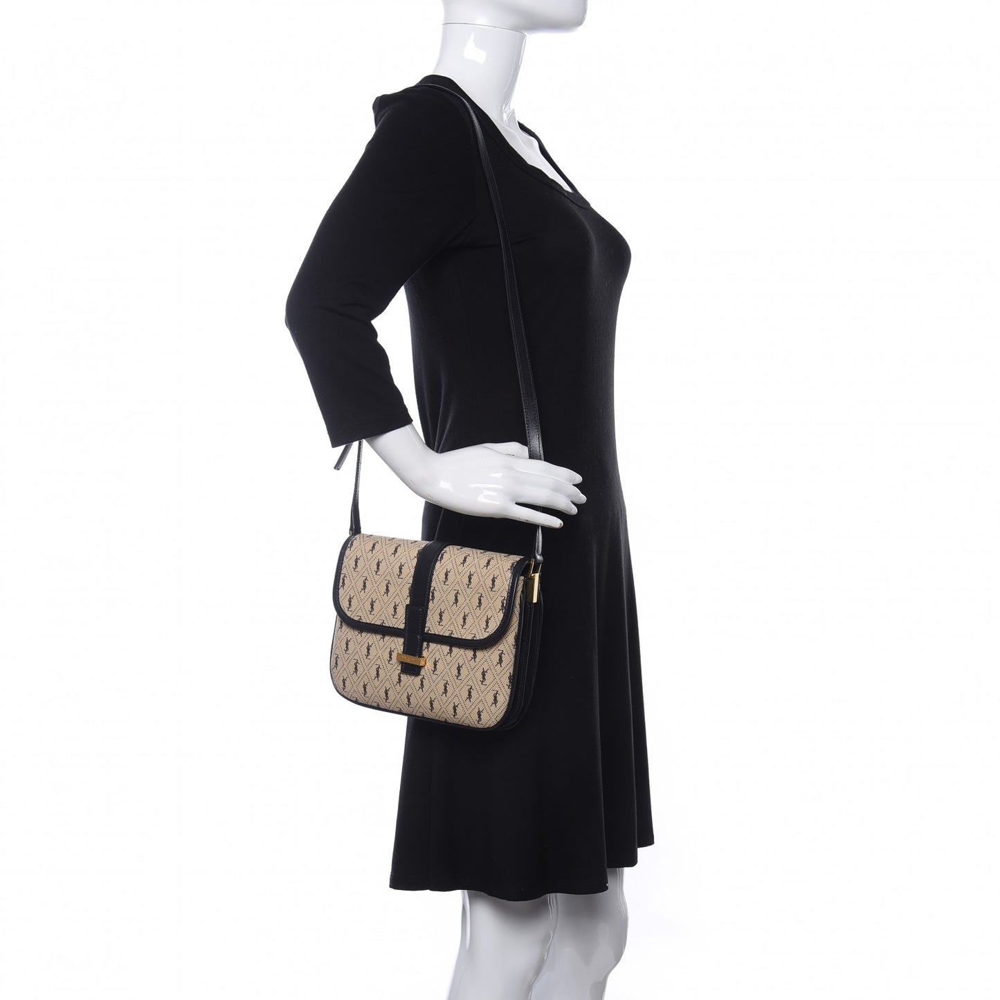 Canvas Small Le Monogramme Satchel Beige Black