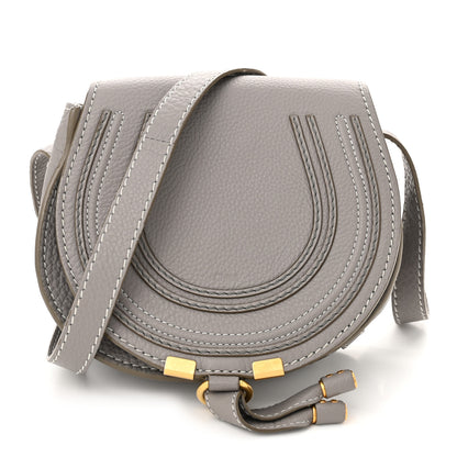 Chloe Grained Calfskin Small Marcie Saddle Bag Cashmere Grey 1 of 11