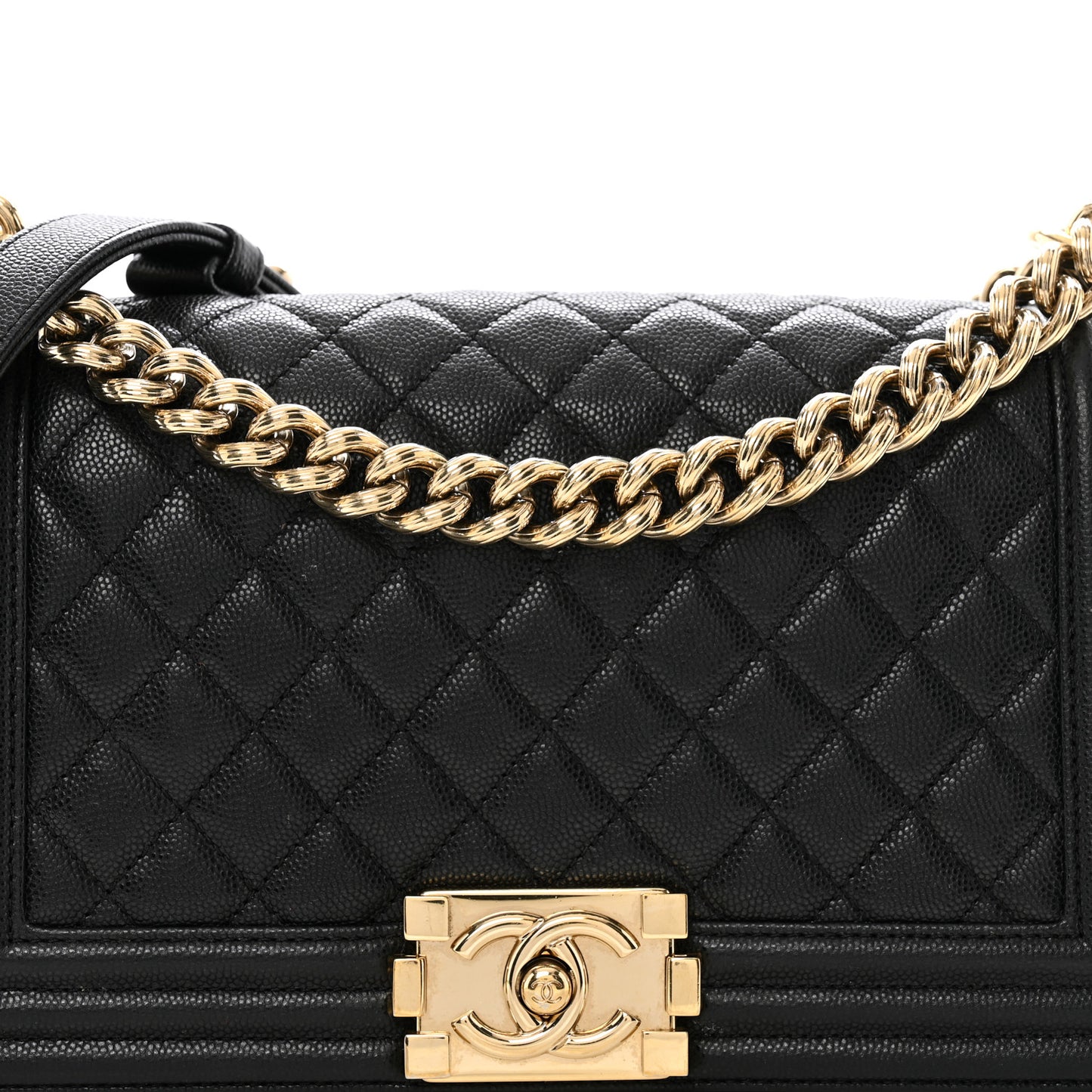Caviar Quilted Medium Boy Flap Black