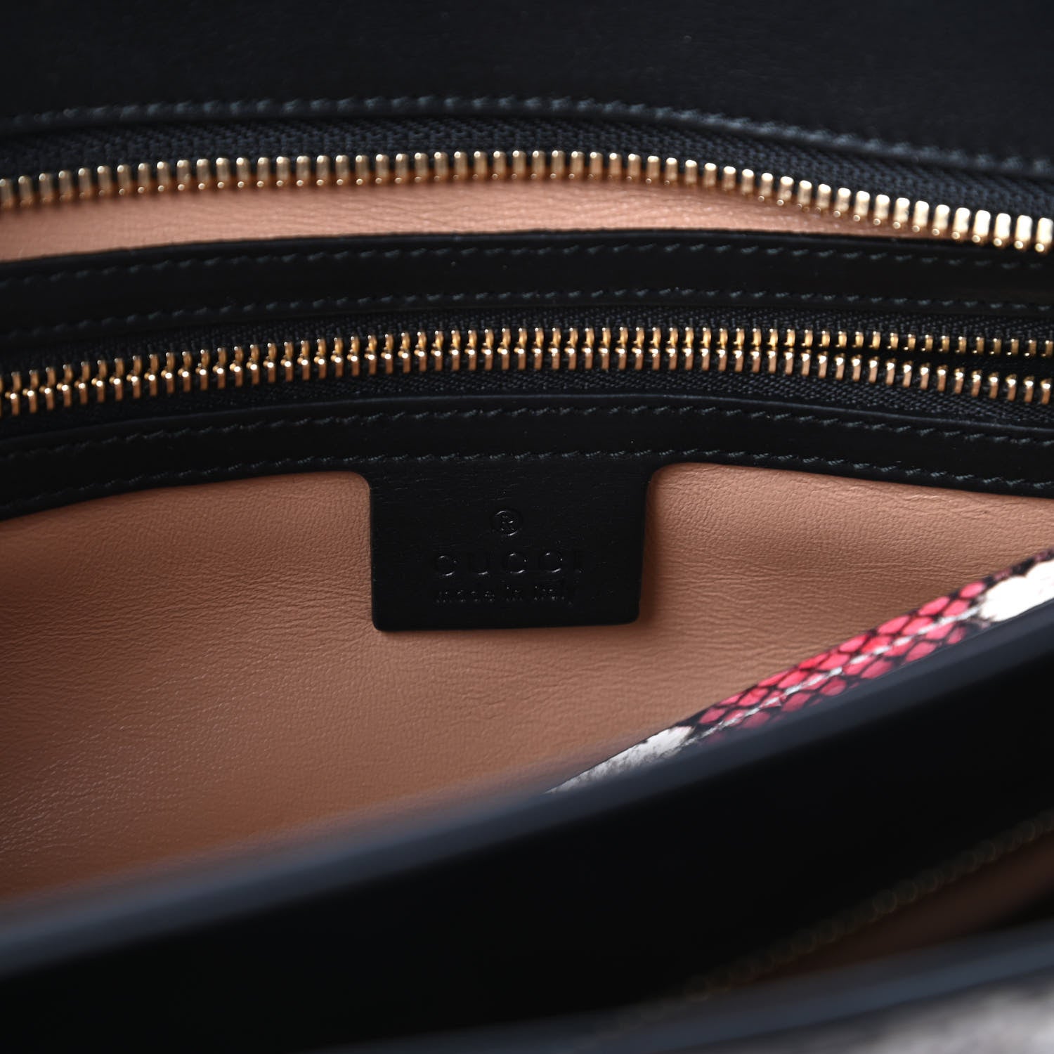 Gucci Snakeskin Large Arli Top Handle Bag Pink Beige 8 of 10