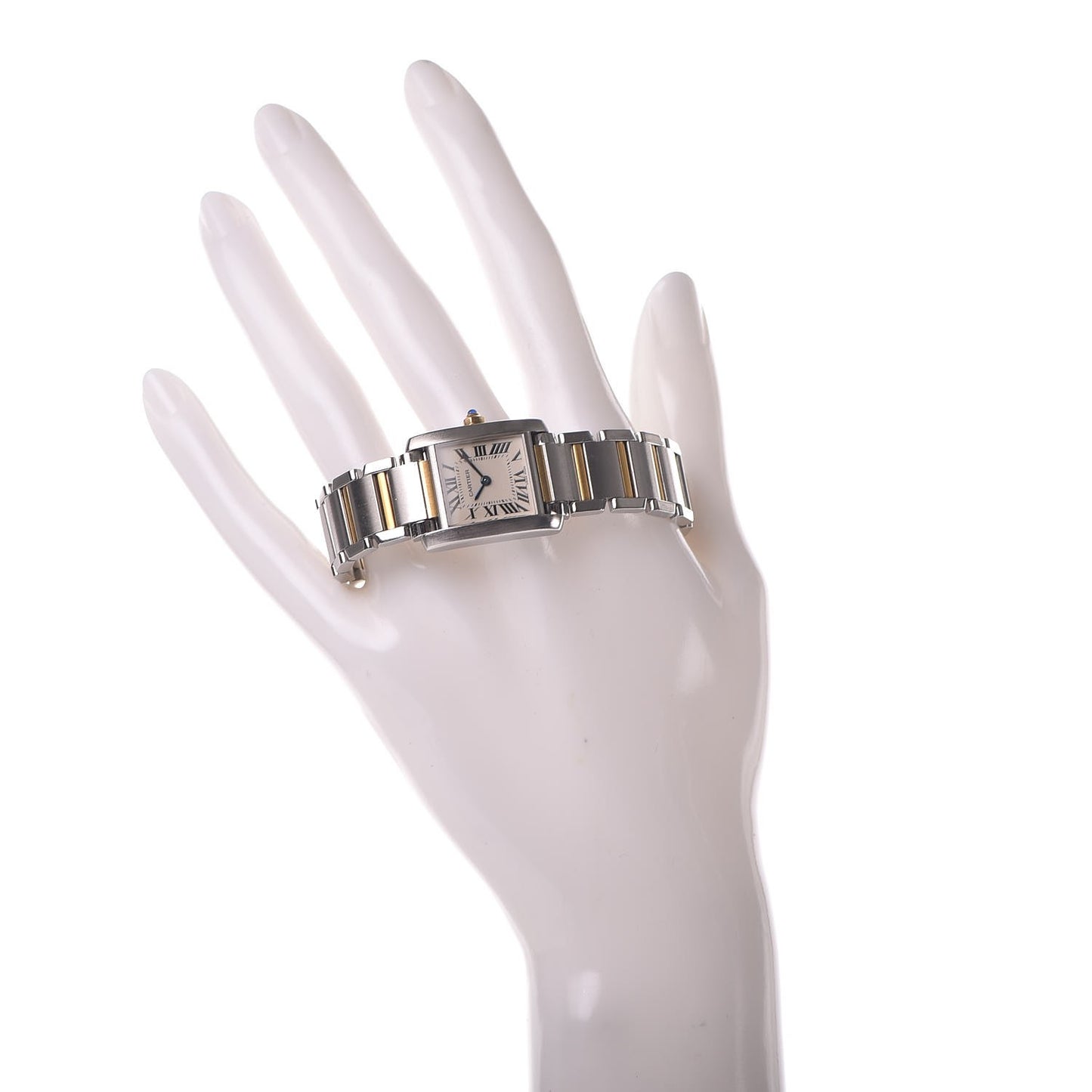 Stainless Steel 18K Yellow Gold 20mm Tank Francaise Quartz Watch