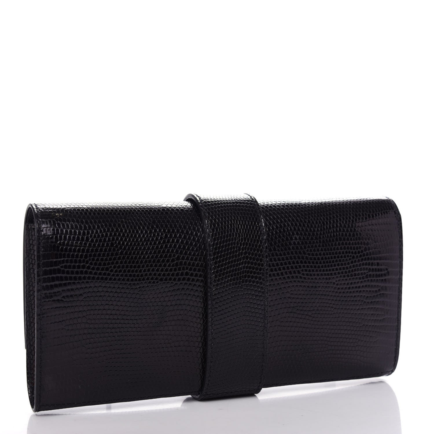 Hermes Lizard Medor Clutch 23 Black 3 of 8