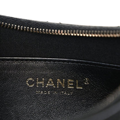 Chanel Crumpled Calfskin Quilted Braided CC Small Hobo Black 6 of 11