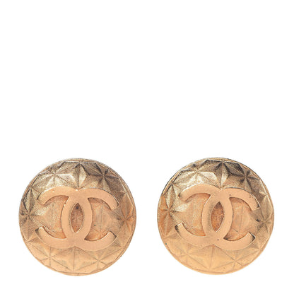 Chanel CC Button Clip On Earrings Gold 1 of 5