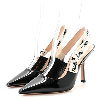 Christian Dior Patent Ribbon J'Adior Slingback 100mm Pumps 36 Black 4 of 9