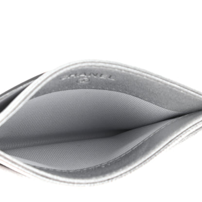 Chanel Metallic Lambskin Quilted Card Holder Silver 5 of 8