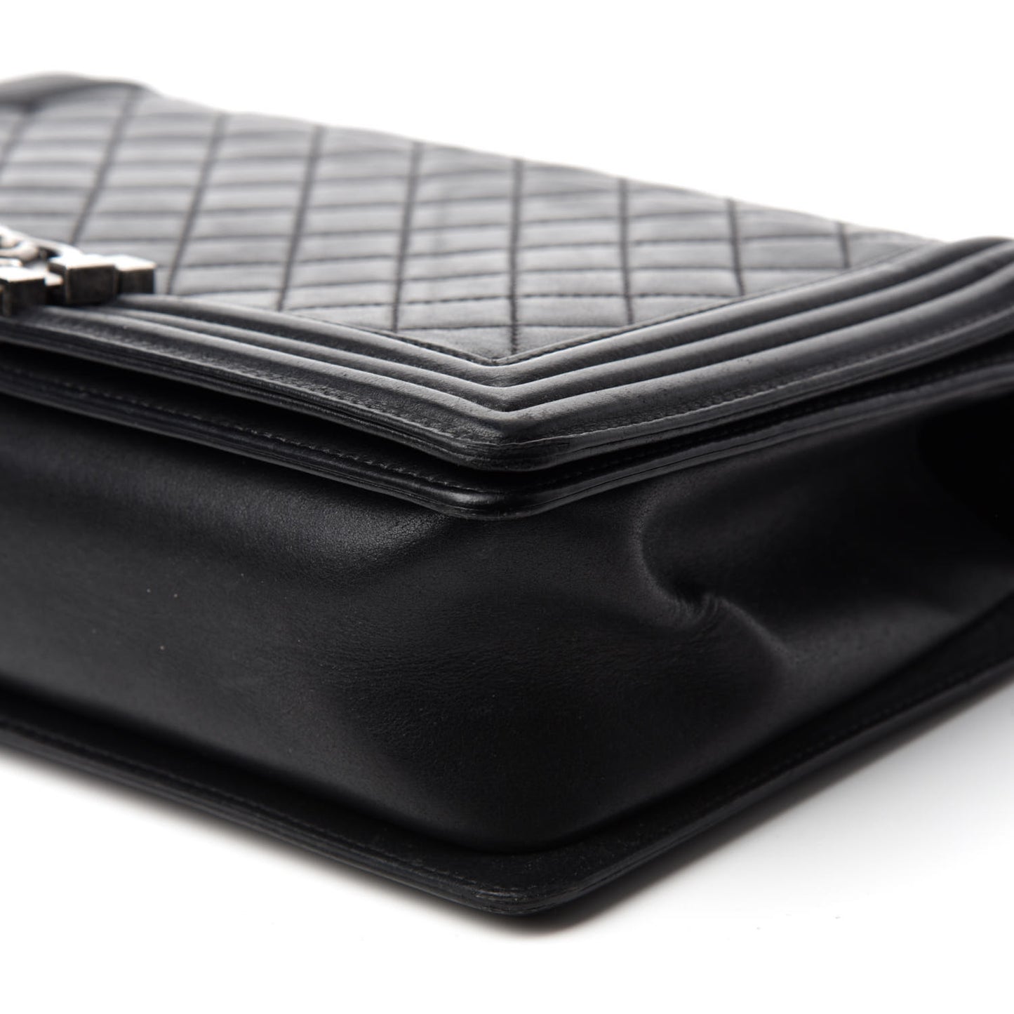 Calfskin Quilted New Medium Boy Flap Black