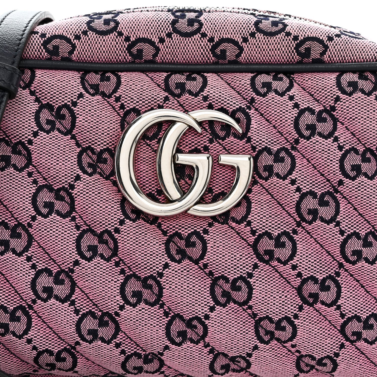 Gucci Monogram Multicolor Matelasse Diagonal Small GG Marmont Chain Shoulder Bag Pink Blue 9 of 12