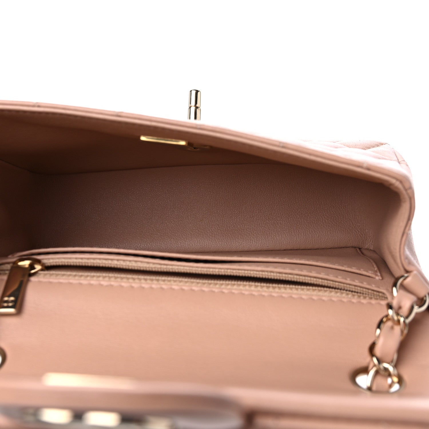 Chanel Lambskin Quilted Mini Rectangular Flap Beige 5 of 10