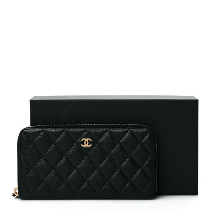 Chanel Caviar Quilted Large Gusset Zip Around Wallet Black 11 of 11