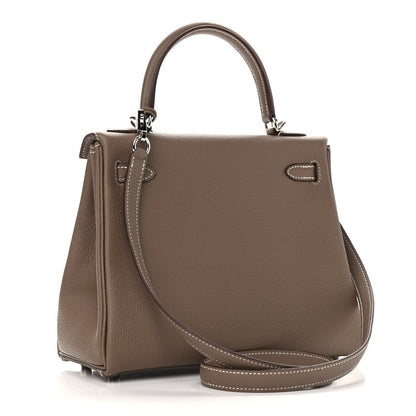 Hermes Togo Kelly Retourne 25 Etoupe 3 of 11