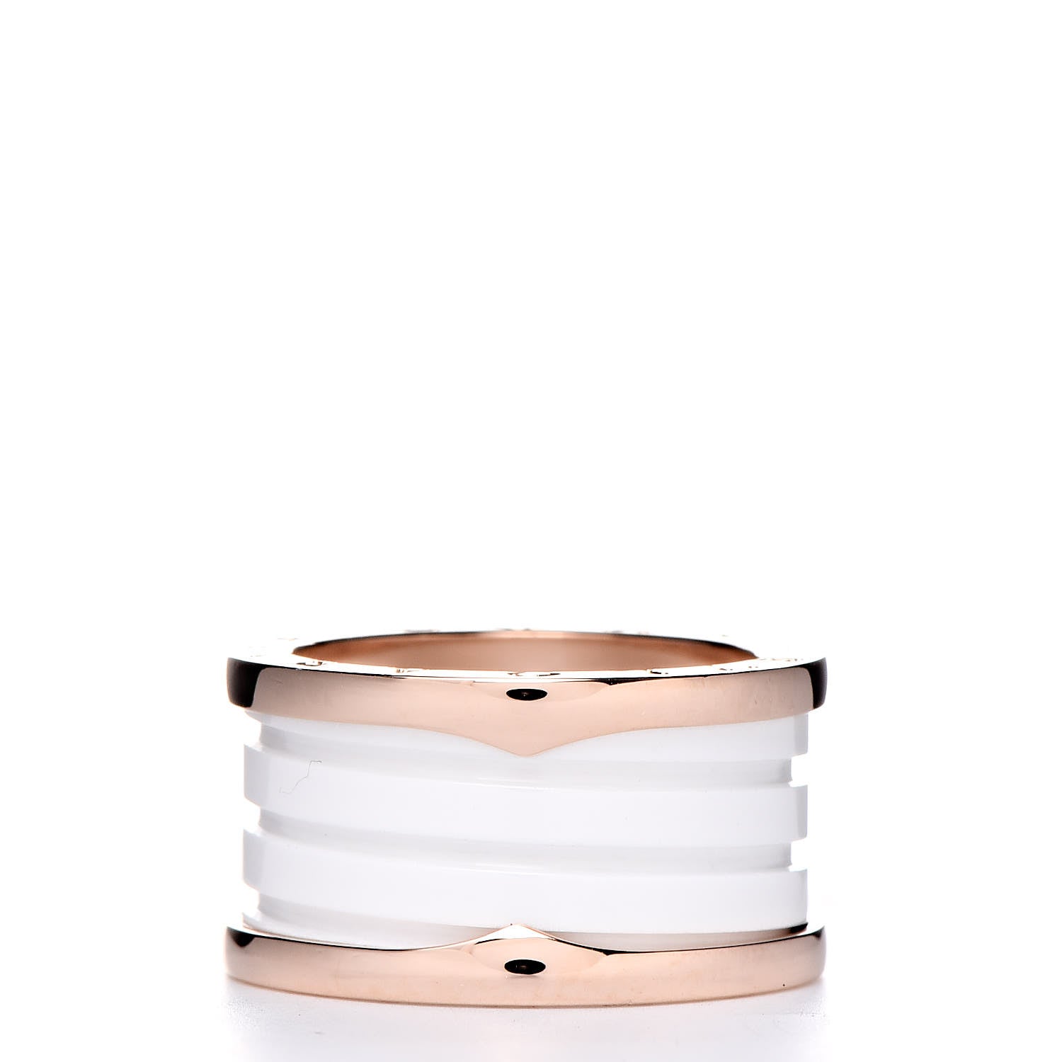 Bulgari 18K Rose Gold White Ceramic B.Zero1 Four-Band Ring 54 6.75 3 of 5