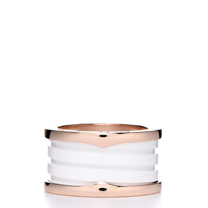 Bulgari 18K Rose Gold White Ceramic B.Zero1 Four-Band Ring 54 6.75 3 of 5