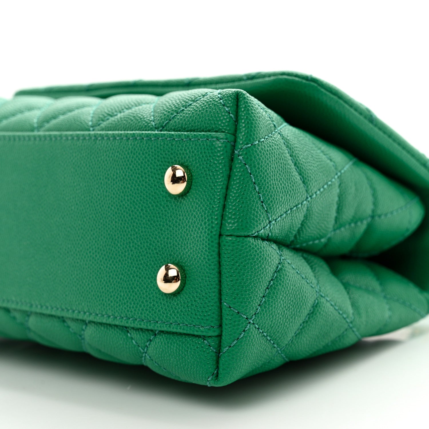 Chanel Caviar Quilted Mini Coco Handle Flap Green 10 of 10