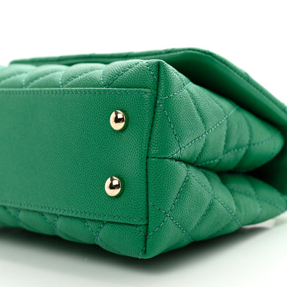 Chanel Caviar Quilted Mini Coco Handle Flap Green 10 of 10