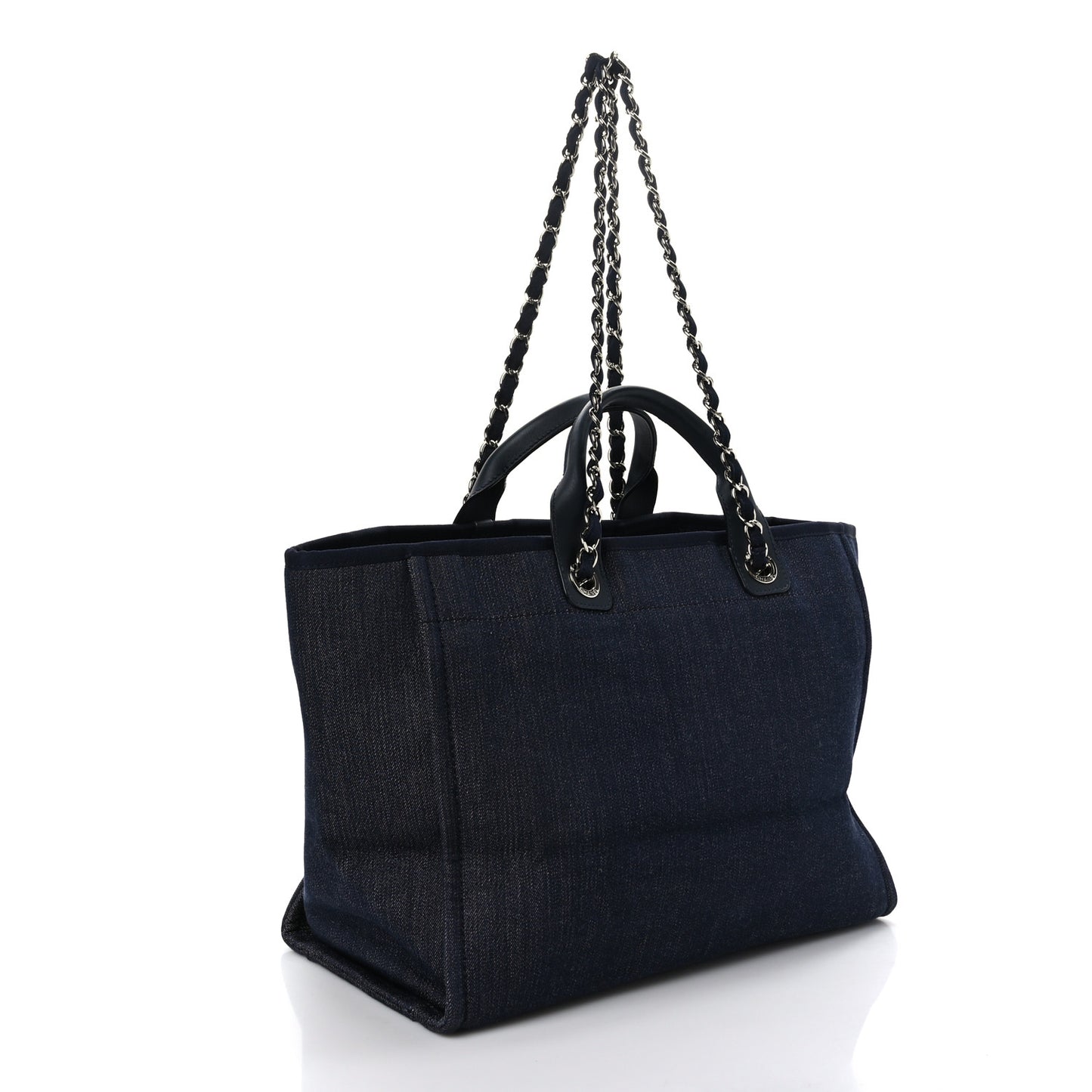 Denim Medium Deauville Tote Blue Orange