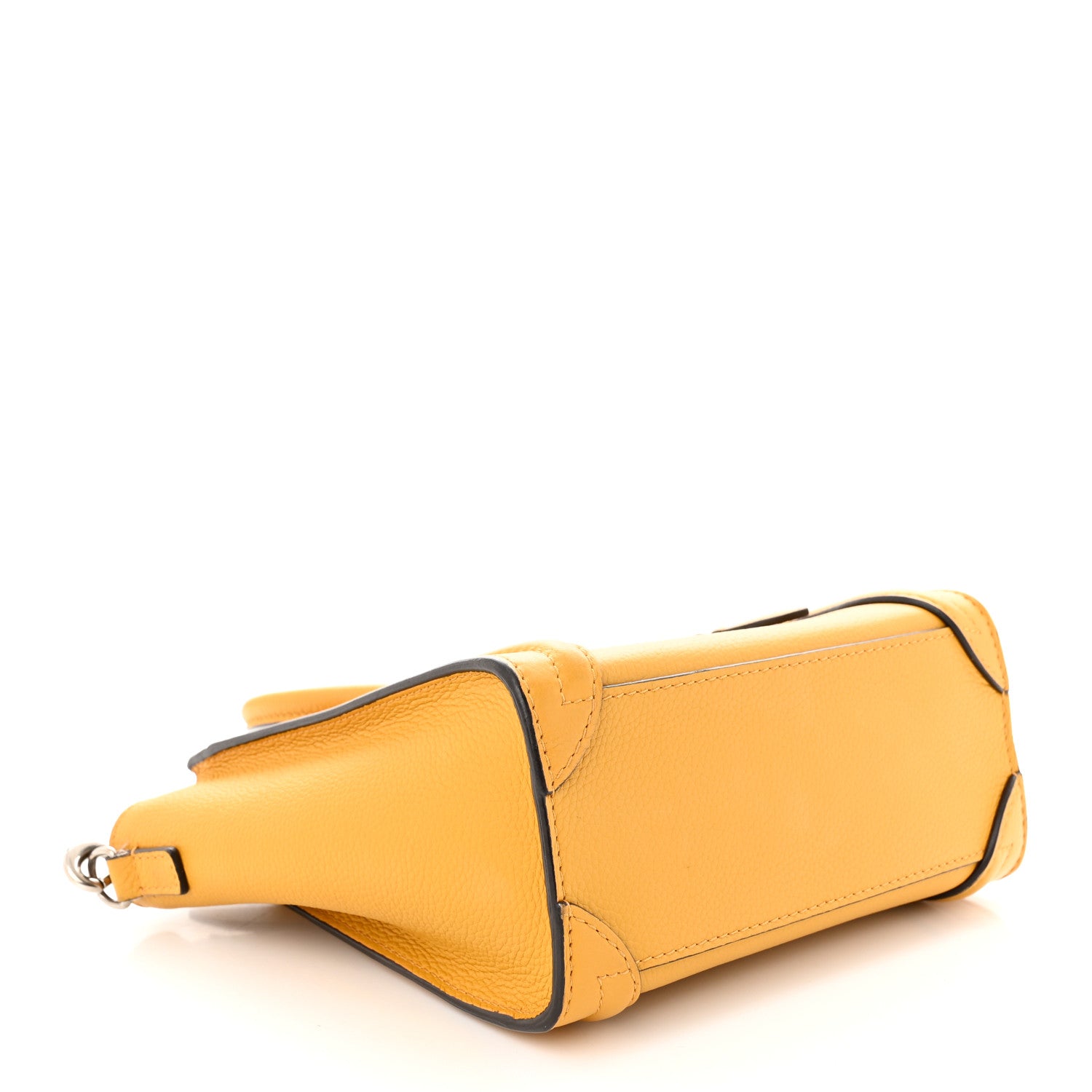 Celine Drummed Calfskin Nano Luggage Ocre 4 of 14
