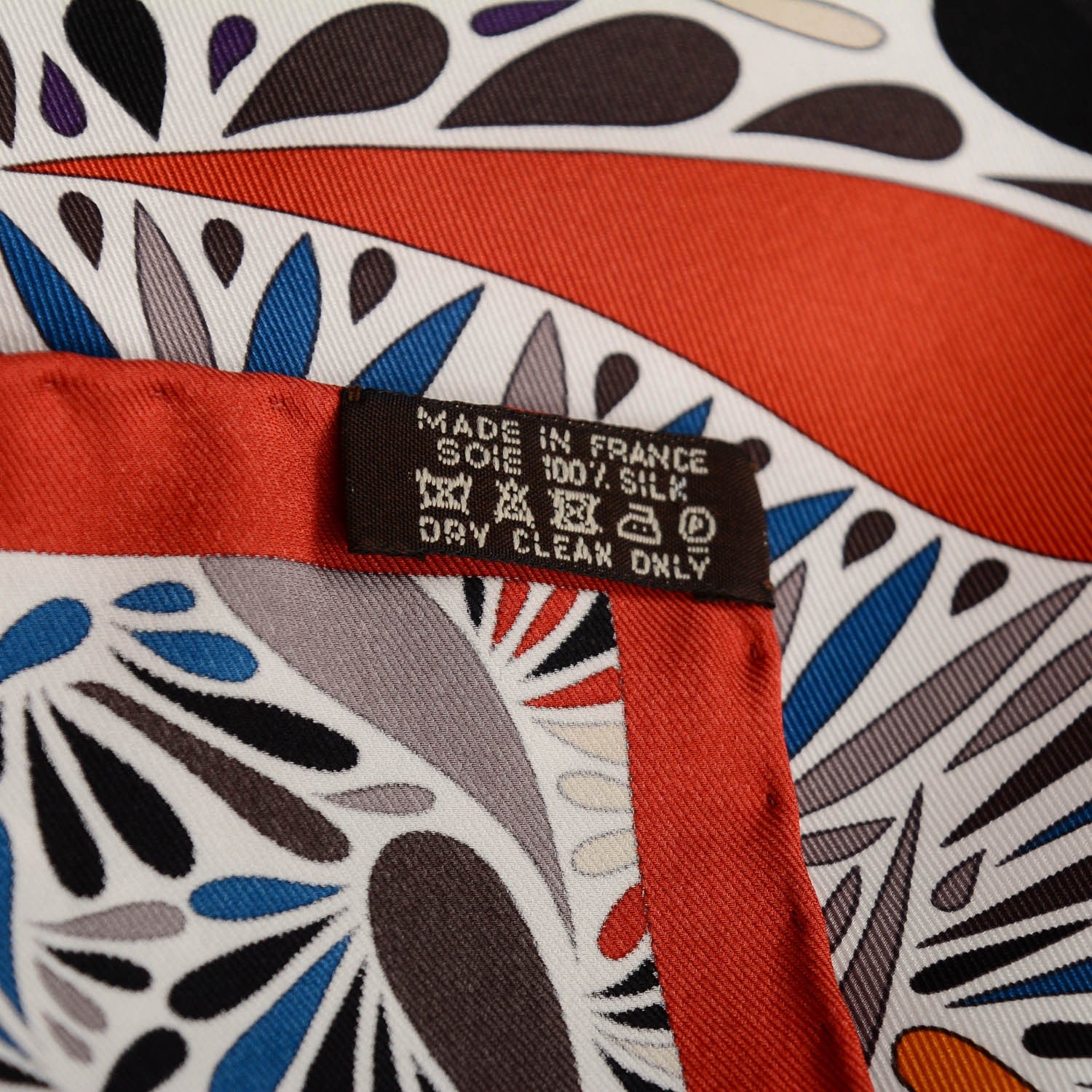 Hermes Silk Millefleurs du Mexique Scarf 70 Brique Noir Bleu 5 of 5