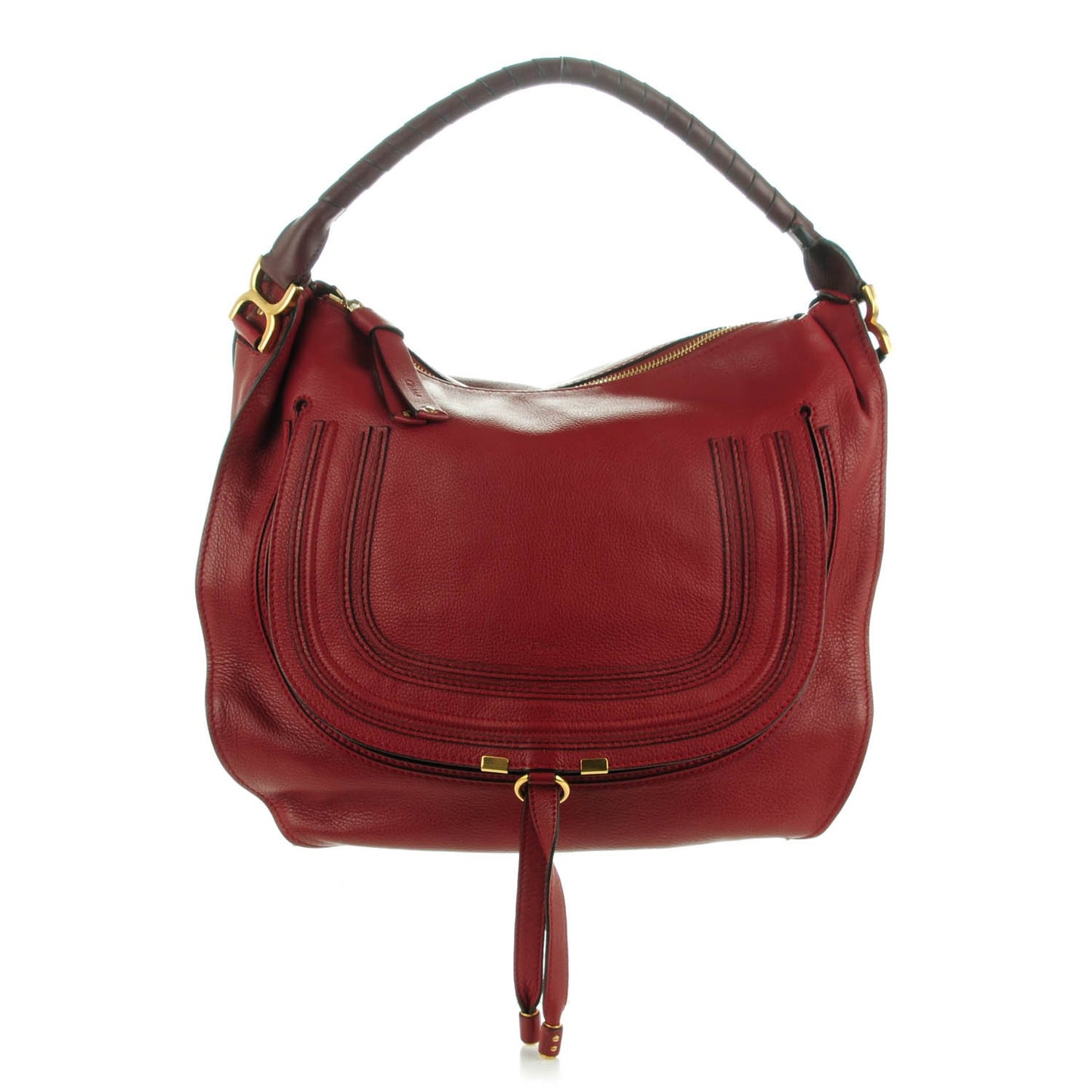 Calfskin Large Marcie Hobo Garnet