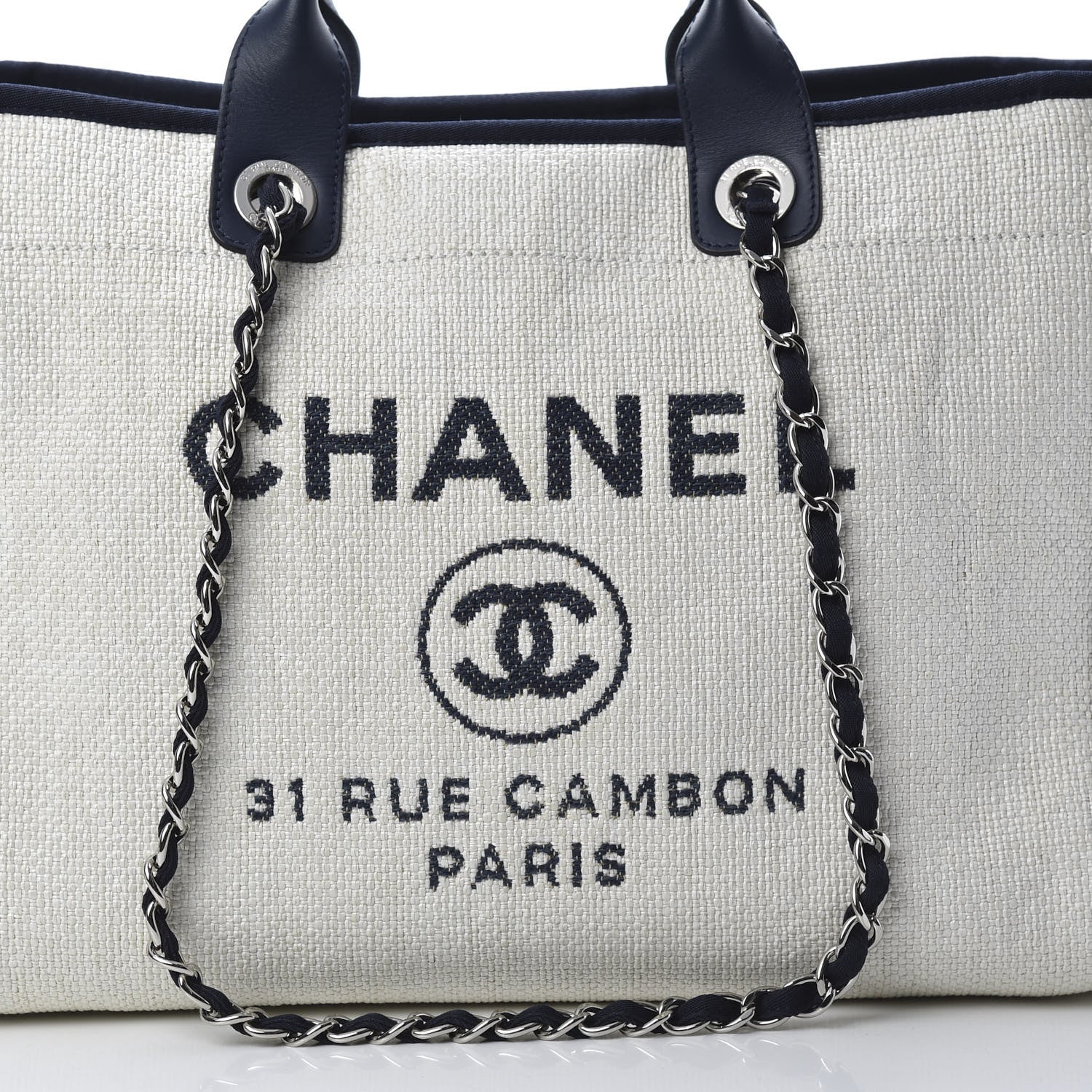 Chanel Canvas Medium Deauville Tote White 8 of 10