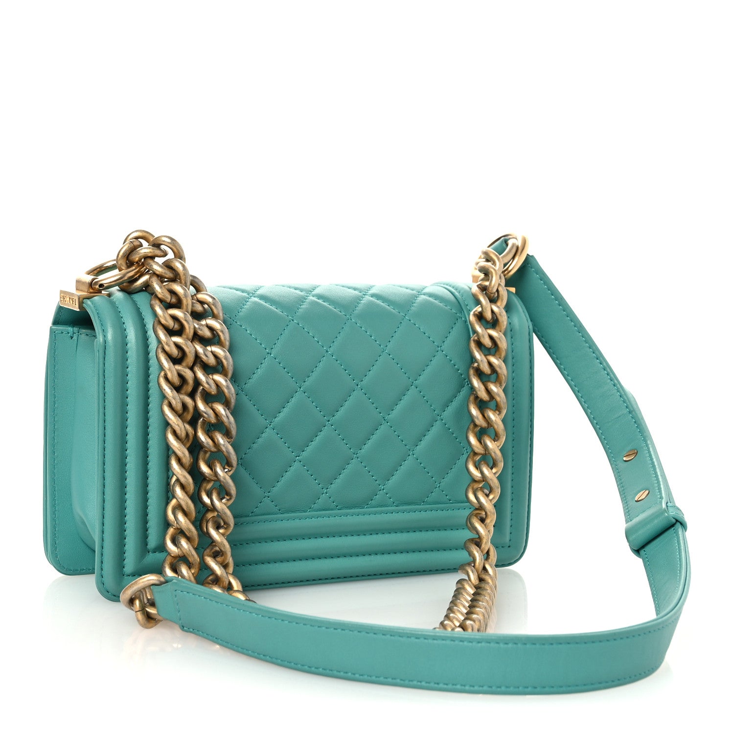 Chanel Lambskin Quilted Small Boy Flap Dark Turquoise 3 of 11